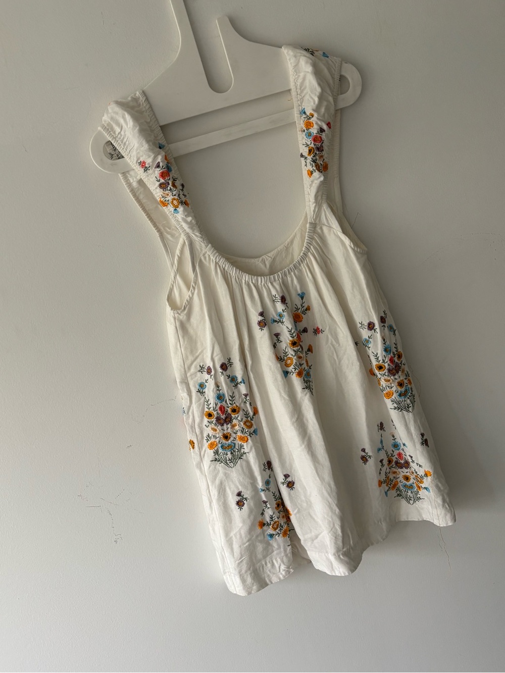 Free People Wildflower Embroidered Mini Dress baby doll dress XS